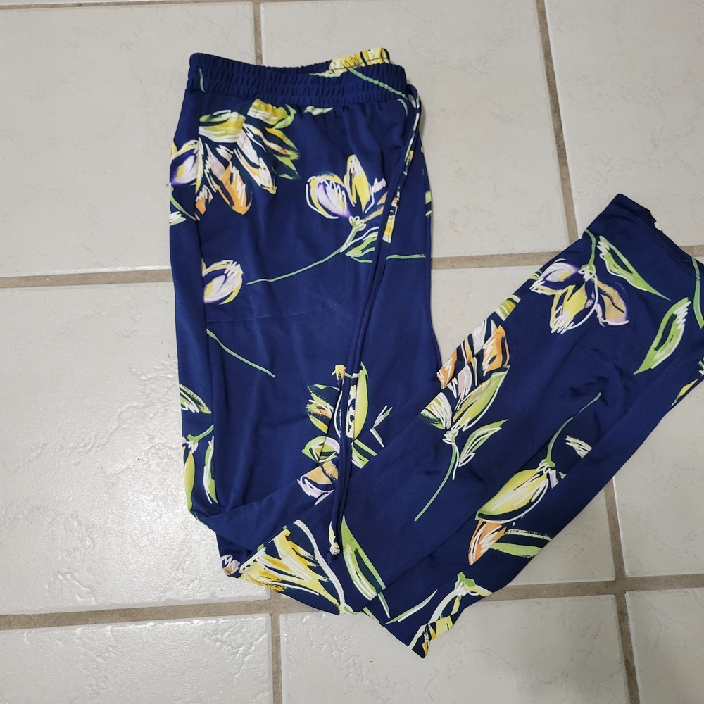 Awake Blue and Yellow Floral Pants